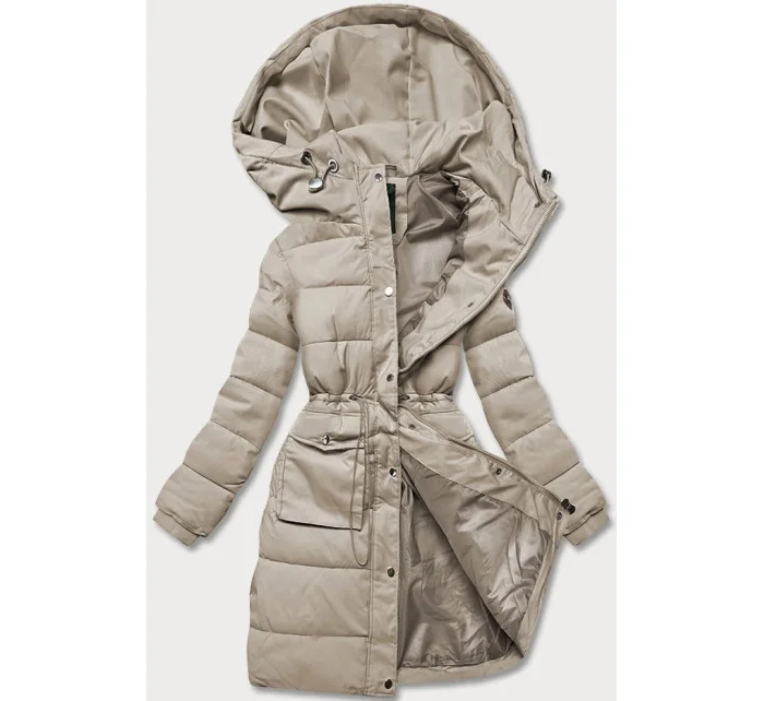 Dámska zimná páperová bunda béžová (CAN-865)