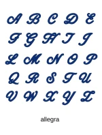 Výšivka monogram jedno písmeno Allegra skript