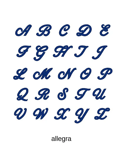Výšivka monogram jedno písmeno Allegra skript