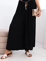 Dámske viskózové nohavice so širokými nohavicami čierne