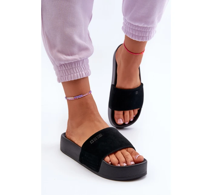 Dámské sandály na platformě z semiše Big Star model 21655540 černé - Big Star Shoes