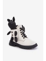 Kožené Zateplené Dětské Boty Na Zip S Bílé model 21675604 - VINCEZA