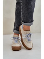 Zazoo N1068S4 Damskie Zamszowe Sneakersy Na Platformie Beżowe