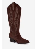 Dámské Boty Se Na Podpatku Čokoládové model 21704697 - Boto