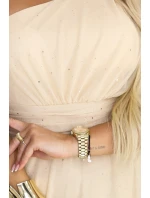 Dlouhé třpytivé večerní šaty na jedno rameno model 21943569 - numoco basic