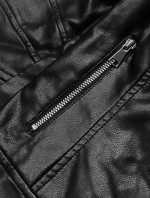Čierna bunda ramoneska so stojačikom (11Z8050)