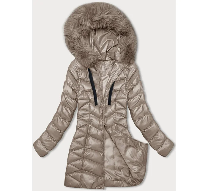 Béžová dámská zimní bunda model 21246292 - J.STYLE