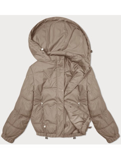 Béžová prešívaná bunda s odnímateľnou kapucňou Miss TiTi (2482)