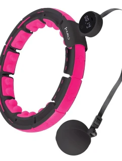 HHM16 HULA HOP ČIERNA/RUŽOVÁ S MAGNETMI A ZÁVAŽÍM + POČÍTADLO HMS