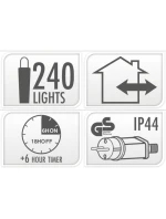 VIANOČNÝ STROMČEK SVETELNÁ REŤAZ 240LED ČASOVAČ VIACFAREBNÝ MAKARÓN