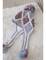 Dámska klapka na uši Eunika K322 sivá+červená Dámska klapka na uši Eunika K322 sivá+červená