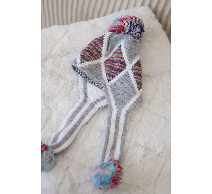 Dámska klapka na uši Eunika K322 sivá+červená Dámska klapka na uši Eunika K322 sivá+červená