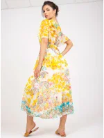 Šaty DHJ SK 15967 1.01P biela a žltá