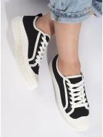 Exkluzívne čierne dámske tenisky bez podpätku Exkluzívne čierne dámske tenisky bez podpätku