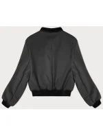 Krátká dámská bunda typu "bomber" v grafitové barvě model 19739192 - MADE IN ITALY Krátká dámská bunda typu "bomber" v grafitové barvě model 19739192 - MADE IN ITALY