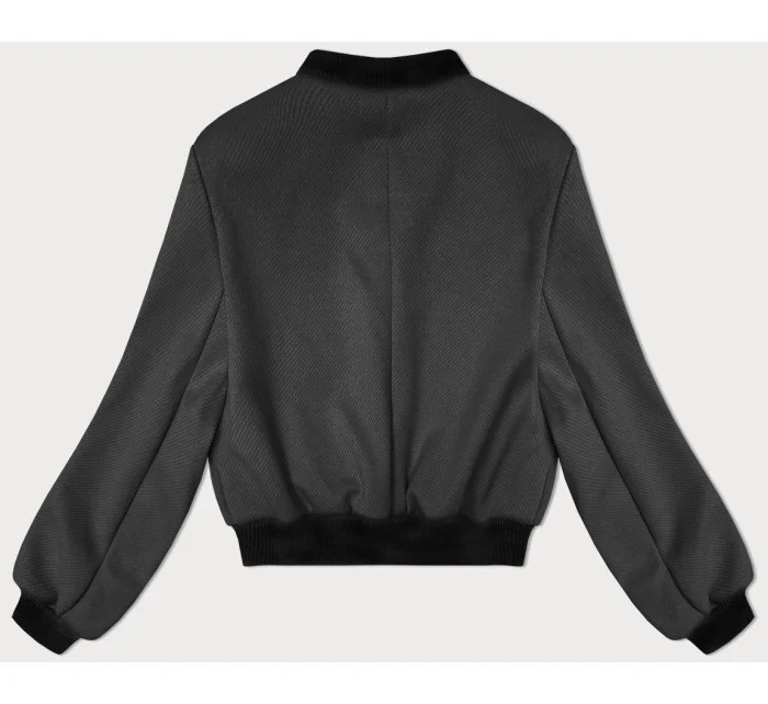 Krátká dámská bunda typu "bomber" v grafitové barvě model 19739192 - MADE IN ITALY Krátká dámská bunda typu "bomber" v grafitové barvě model 19739192 - MADE IN ITALY