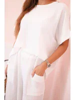 Viskózová blúzka + nohavice biela