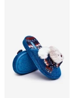 Dětské pantofle s podrážkou a medvídkem modré model 21641399 - Boto