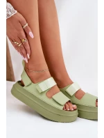 Sandały Damskie Na Platformie Z Rzepami Zielone Nitepira Sandały Damskie Na Platformie Z Rzepami Zielone Nitepira