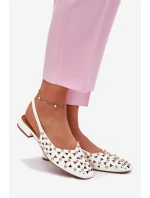 Zdobené Baleríny Na Plochém Podpatku Bílé model 21696513 - Boto