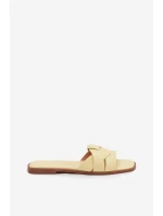 Dámské ploché pantofle s pásky žluté Marissae