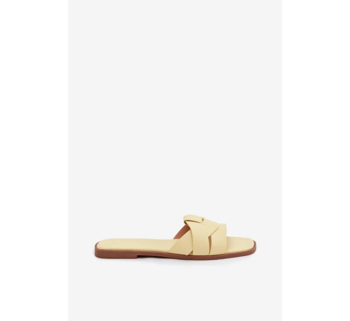 Dámské ploché pantofle s pásky žluté Marissae