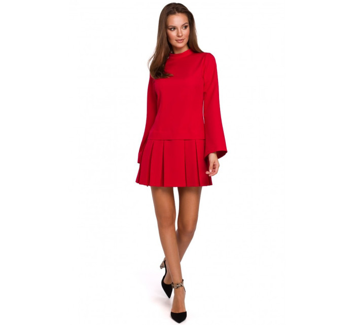 K021 Mini dámske šaty červené - Makover