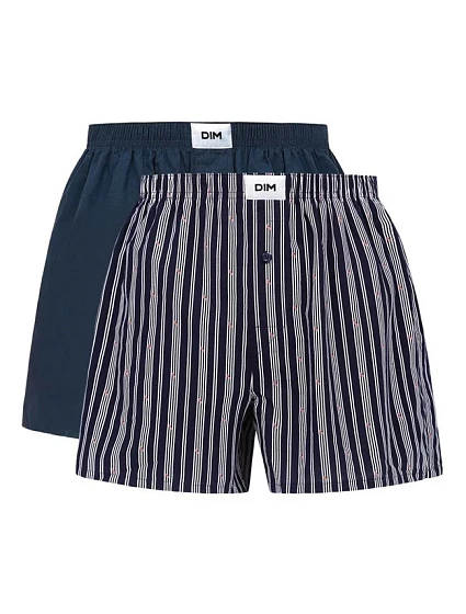 Pánské volné boxerky 2 ks  BOXER Green BIO / Tmavě modrá s šedou  model 20084638 - DIM