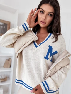 Dámsky oversize sveter MIRAGE cream FashionStreet MY2222