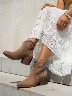 Dámske semišové ažurové boho coffee FashionStreet ZY1355