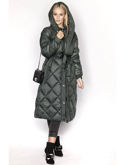 DŁUGA KURTKA PUCHOWA DAMSKA ZIELONA model 21244358 - Ann Gissy DŁUGA KURTKA PUCHOWA DAMSKA ZIELONA model 21244358 - Ann Gissy
