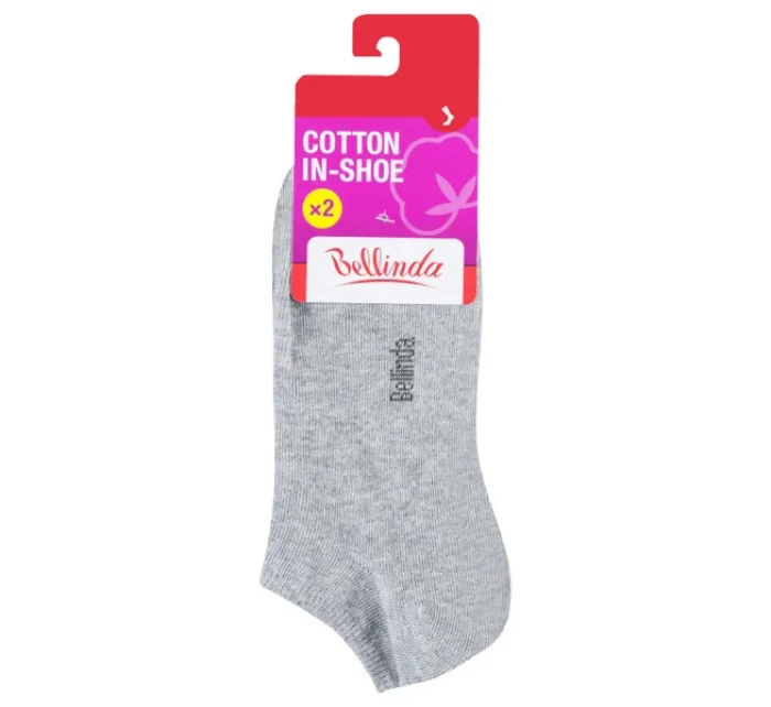 Dámske krátke ponožky 2 páry COTTON IN-SHOE SOCKS 2x - BELLINDA - šedá