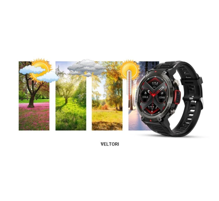 VELTORI VT140-1 Smartwatch Čierny silikónový remienok VELTORI VT140-1 Smartwatch Čierny silikónový remienok