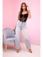 Dámská krajková halenka s ramínky černý