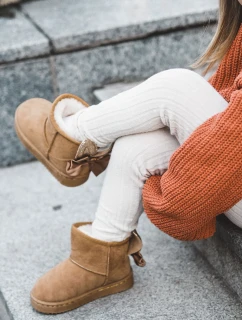 Dziewczęce Ocieplane Śniegowce Z Kokardkami Camel Meriva