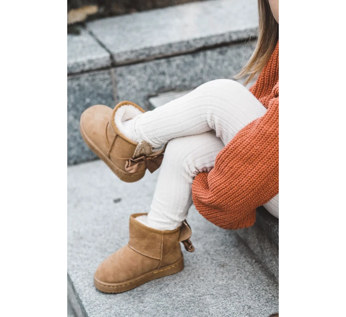 Dziewczęce Ocieplane Śniegowce Z Kokardkami Camel Meriva Dziewczęce Ocieplane Śniegowce Z Kokardkami Camel Meriva