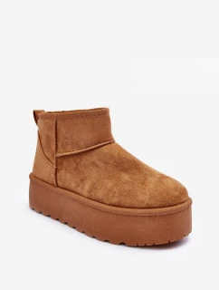 Kůže Sněhule Na Platformě Hnědé model 21630202 - Boto