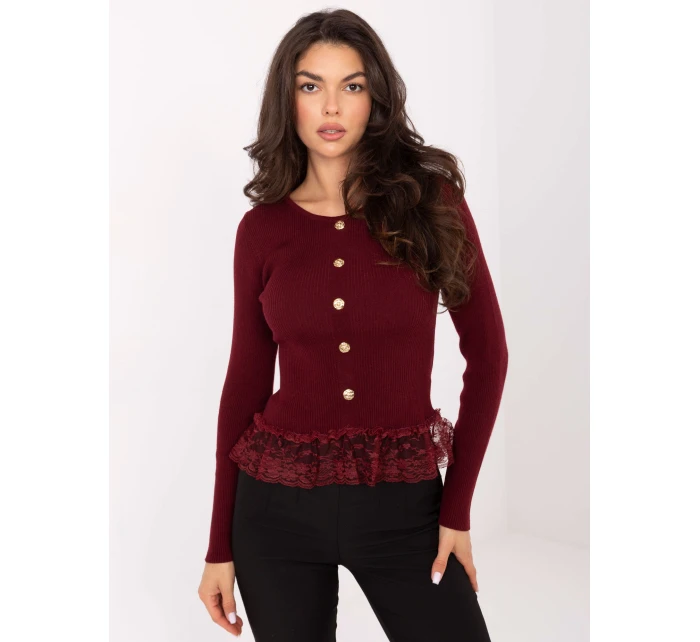 Sweter PM SW model 21365574 bordowy - FPrice