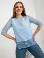 Dámska blúzka LK BZ 506642.94 Svetlomodrá s bielou - Lakerta Dámska blúzka LK BZ 506642.94 Svetlomodrá s bielou - Lakerta