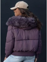 Dámská prošívaná zimní bunda s kožešinou fialová Dstreet model 21979230 - FashionStreet