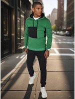 Pánská mikina s kapucí tmavě zelená Dstreet model 21986051 - FashionStreet Pánská mikina s kapucí tmavě zelená Dstreet model 21986051 - FashionStreet