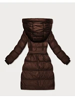 Prošívaná zimní bunda v čokoládové barvě s páskem model 21748221 - J.STYLE Prošívaná zimní bunda v čokoládové barvě s páskem model 21748221 - J.STYLE