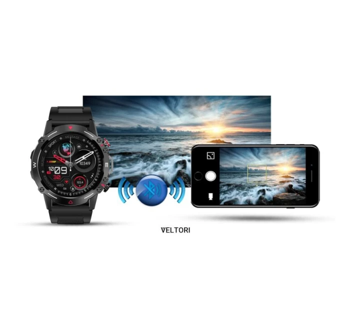 VELTORI VT110-1 Smartwatch Čierny silikónový remienok VELTORI VT110-1 Smartwatch Čierny silikónový remienok