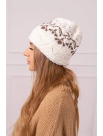 Dámska čiapka Kira K374 ecru+brown Dámska čiapka Kira K374 ecru+brown