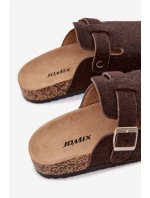 Pánské pantofle s přezkou čokoládové model 21794104 - Boto Pánské pantofle s přezkou čokoládové model 21794104 - Boto