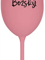 PAN BOŽSKÝ - růžová sklenice na víno 350 ml