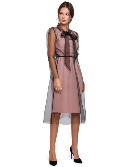 Dámske šaty K039 Powder Pink - Makover Dámske šaty K039 Powder Pink - Makover