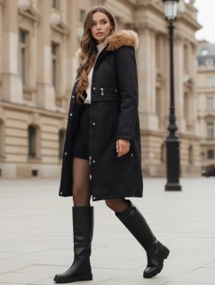 Dámska zimná bunda parka s kožušinou čierna FashionStreet TY5110