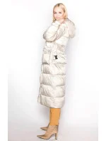 DŁUGA DAMSKA KURTKA Z BEŻOWA model 21244337 - Ann Gissy