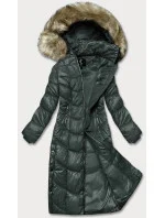 Tmavozelená ľahká dlhá dámska bunda (H-203)